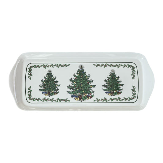 Vintage Melamine Christmas Tray – 3 Tree Design – Made in Thailand – 14.5" Holiday Platter