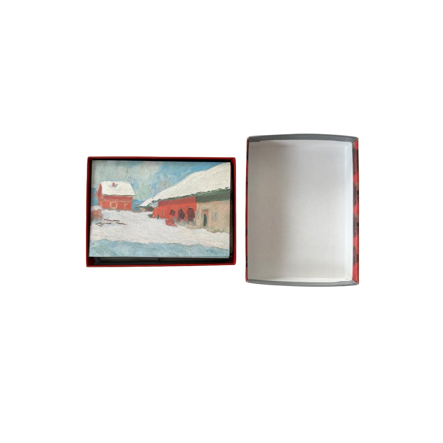 Vintage Galison Claude Monet Red Barns in Norway Holiday Cards Boxed Set 18 of 20