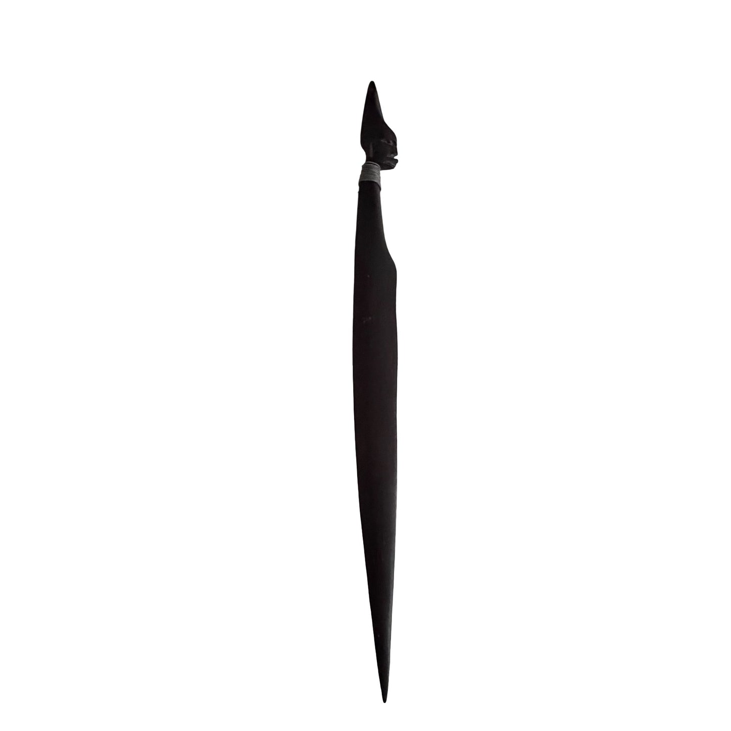 Vintage Hand Carved Wooden Tribal Figure Letter Opener Folk Art Desk Accessory 12"