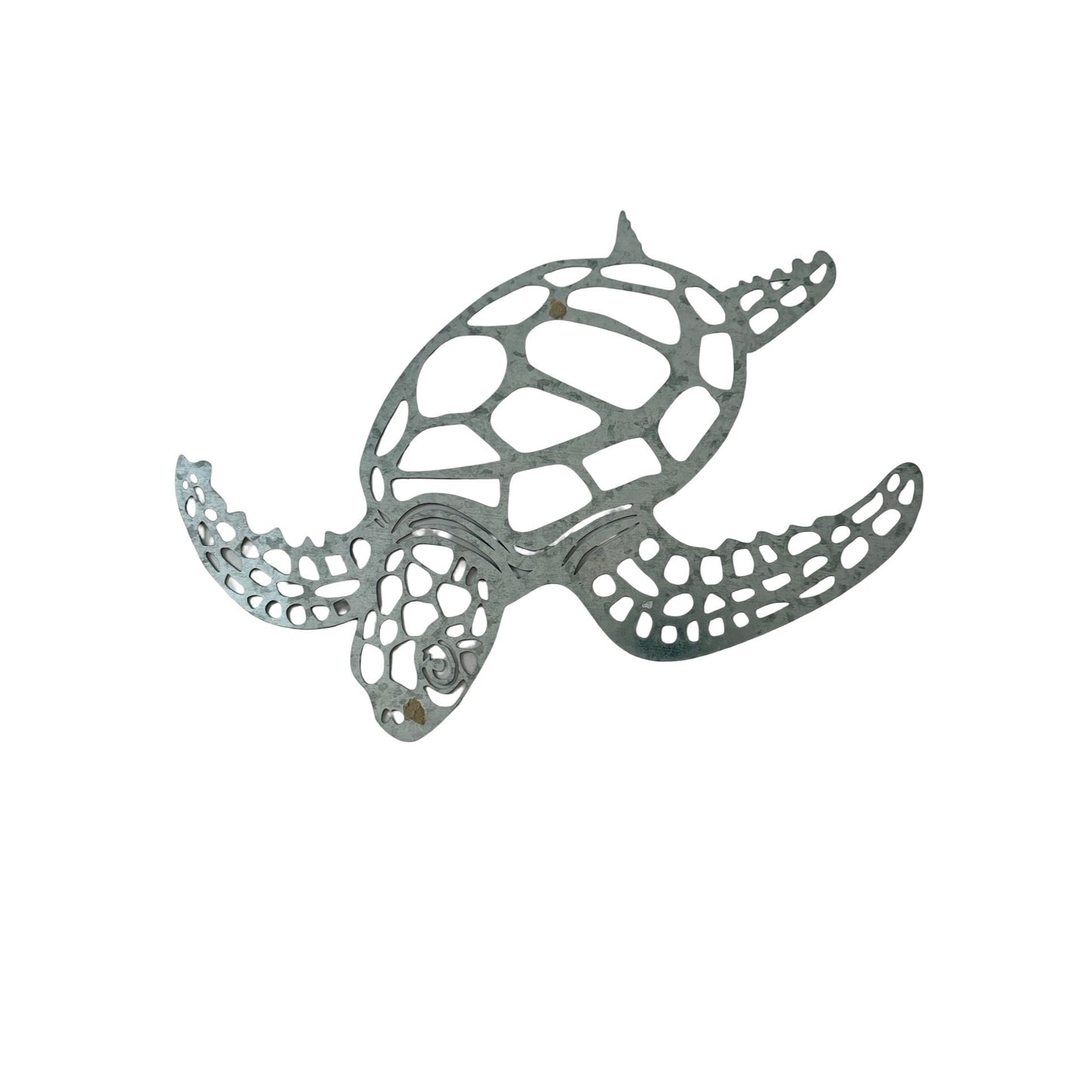 Metal Sea Turtle Wall Art Coastal Beach Nautical Decor Turquoise Blue Cutout 17x10