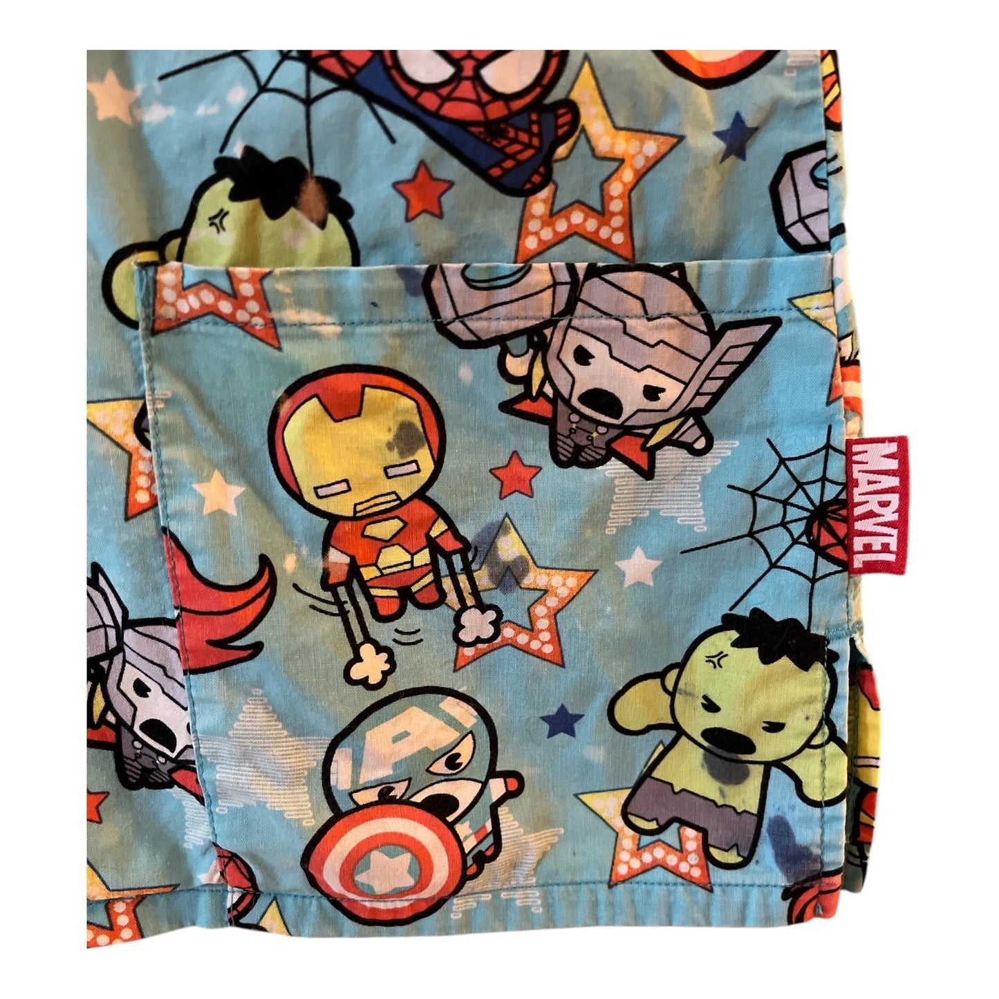 Marvel & Dickies Scrub Tops Set - S - Vibrant Fuschia & Cartoon Avengers Print