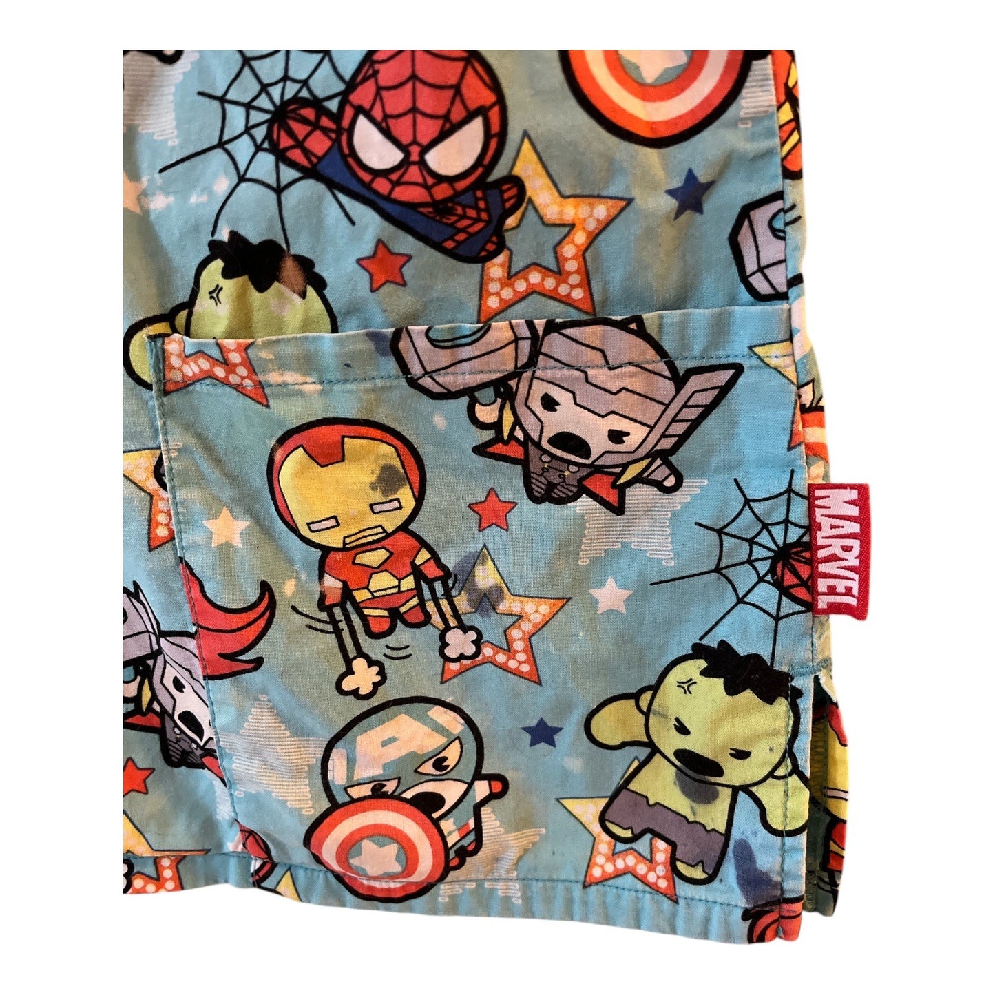 Marvel & Dickies Scrub Tops Set - S - Vibrant Fuschia & Cartoon Avengers Print