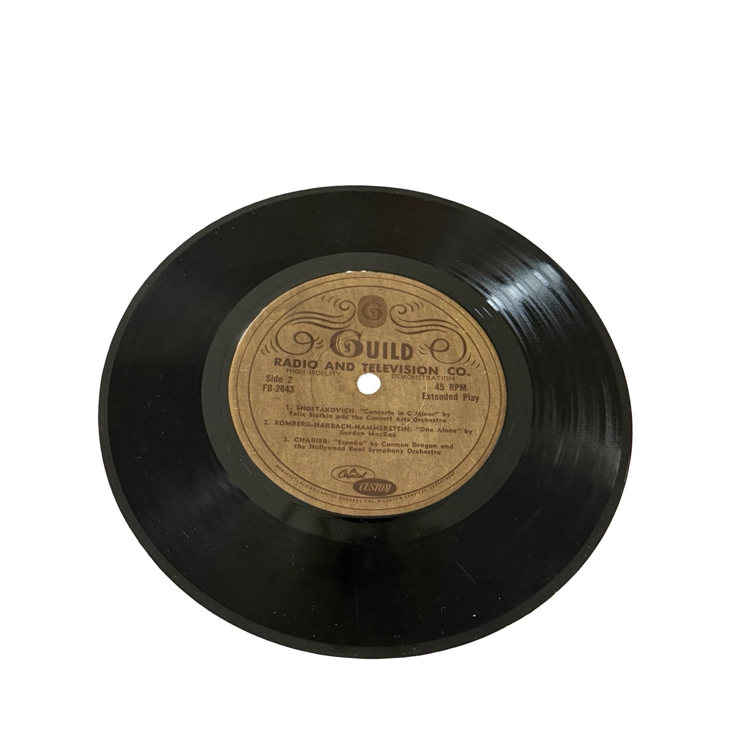 1956 Guild Radio Television Co Demonstration 45 RPM EP Capitol Custom Record Graphoanal