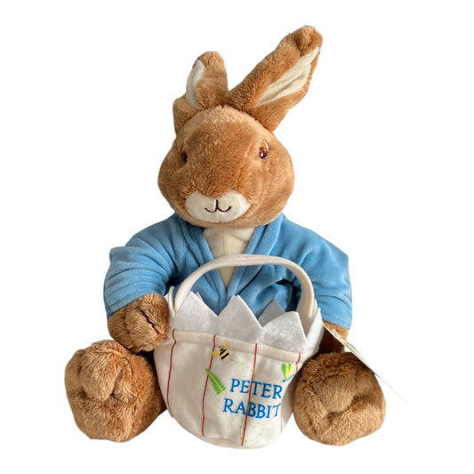 Peter Rabbit Plush with Basket Kids Preferred 2008 Beatrix Potter Stuffed Bunny