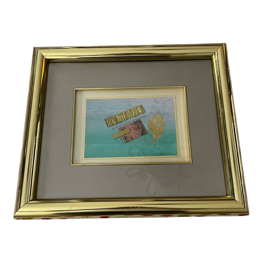Merri Pattinian Original Mixed-Media Collage *Teal Charisma*