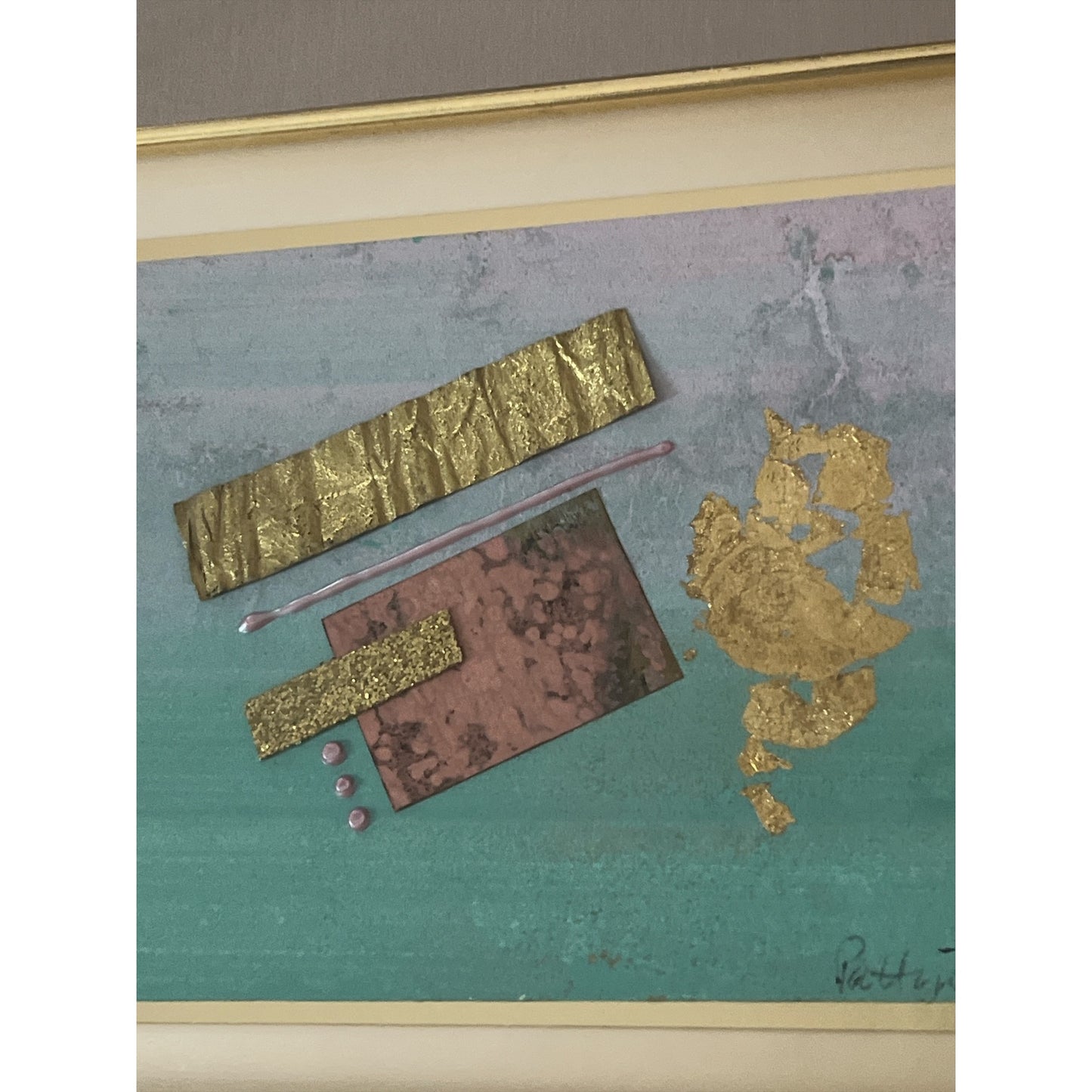 Merri Pattinian Original Mixed-Media Collage *Teal Charisma*