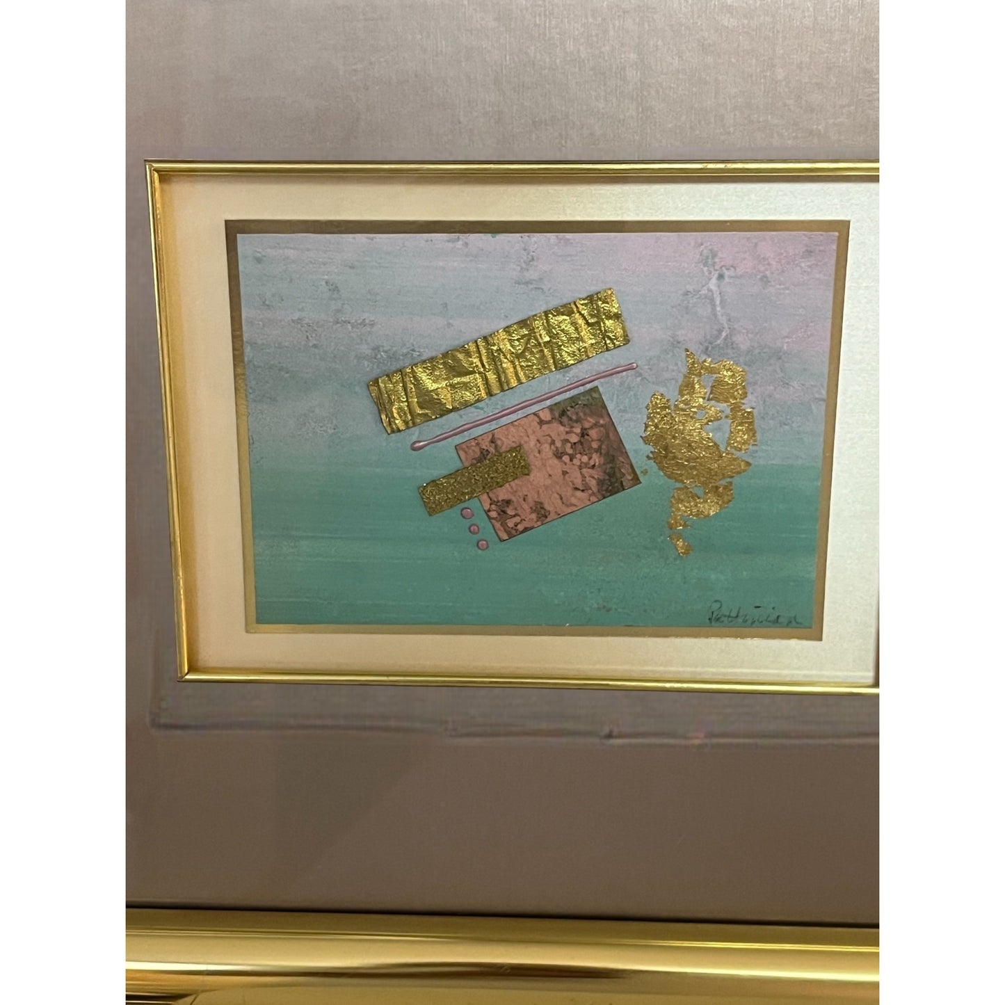 Merri Pattinian Original Mixed-Media Collage *Teal Charisma*