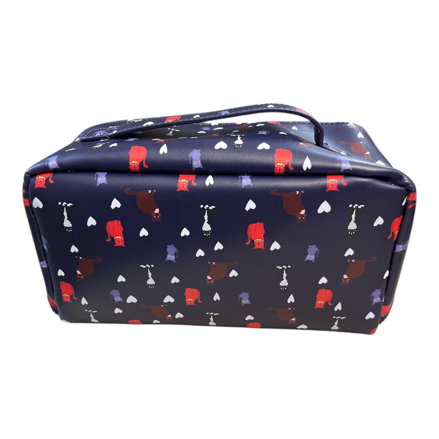 Fenella Smith London Cat Print Cosmetic Makeup Bag Navy Zip Pouch New