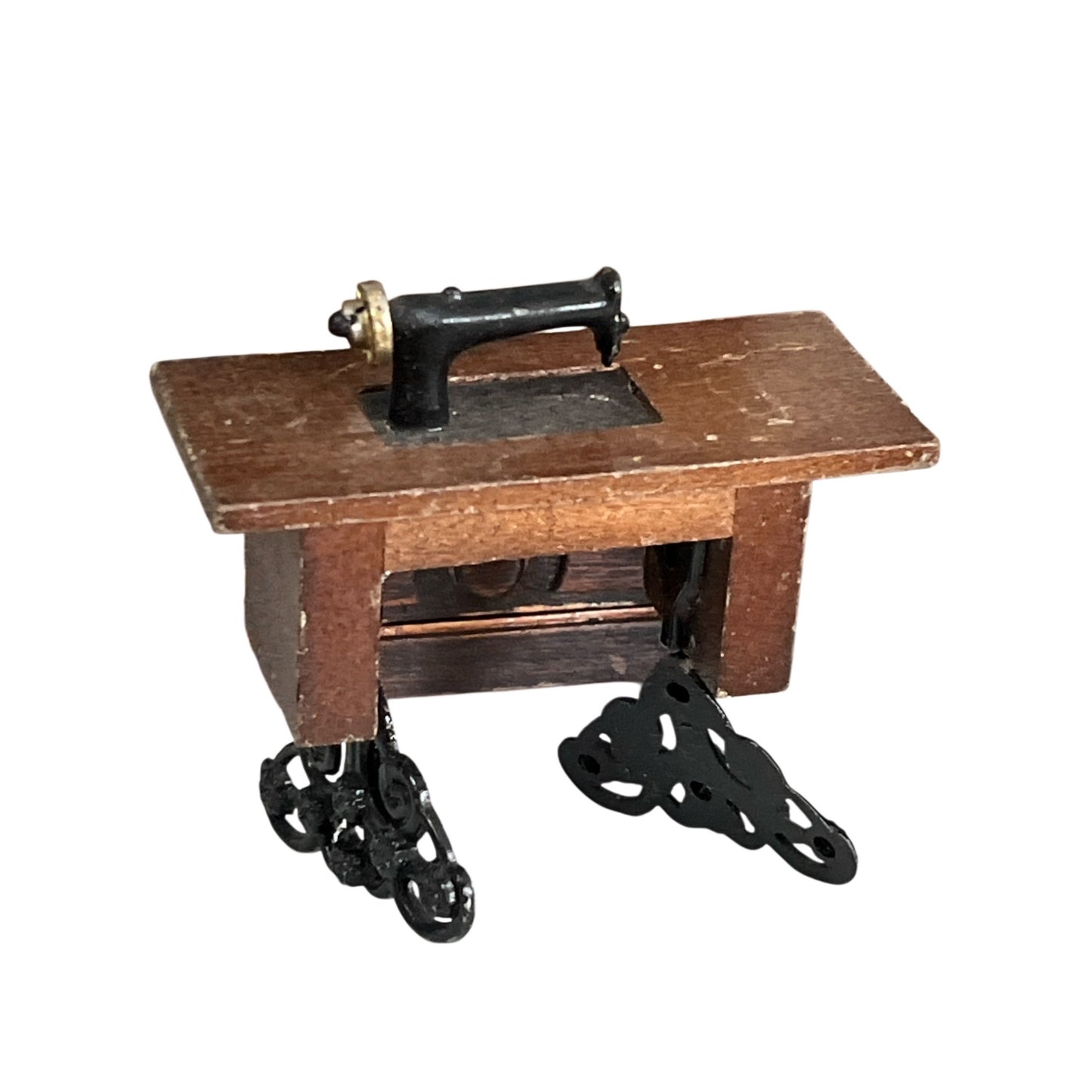 Vintage Wooden Dollhouse Furniture Lot Miniature Office Sewing Pool Table Mixed Pieces