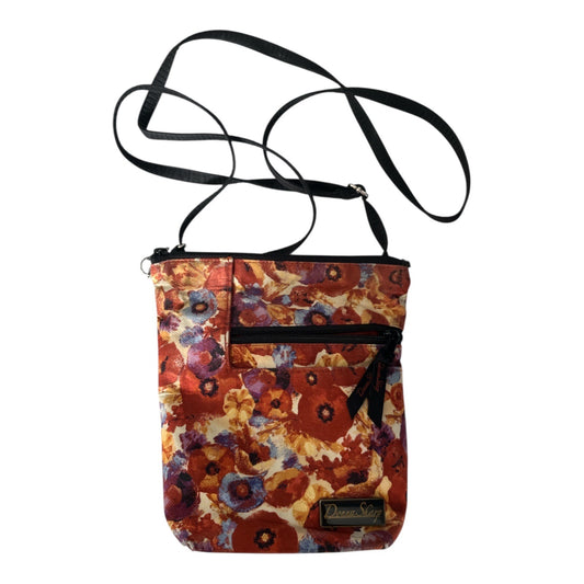 Donna Sharp Floral Crossbody Bag – Cotton Shoulder Purse – Multicolor Print – 9x8x3