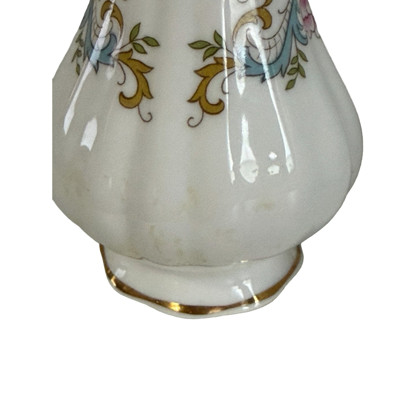 Vintage Paragon Fine Bone China Salt & Pepper Shakers England Floral Gold Trim Set