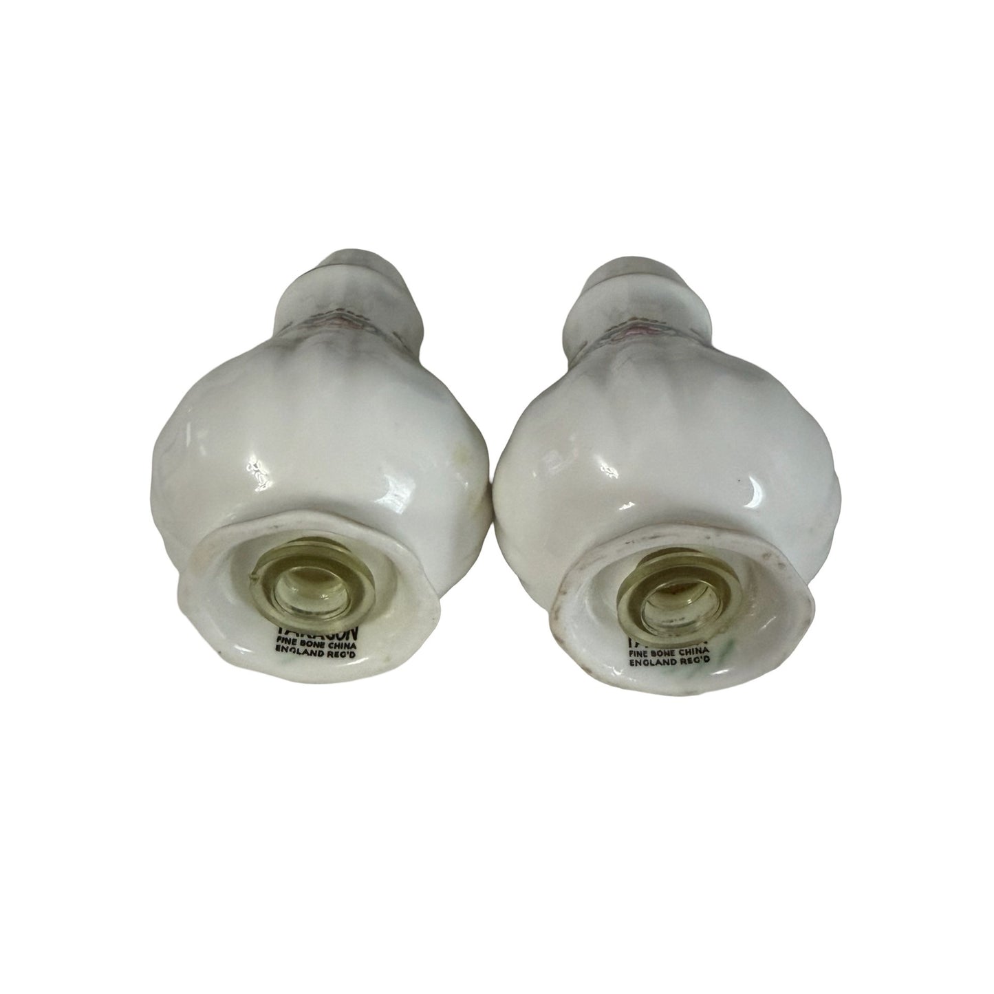 Vintage Paragon Fine Bone China Salt & Pepper Shakers England Floral Gold Trim Set