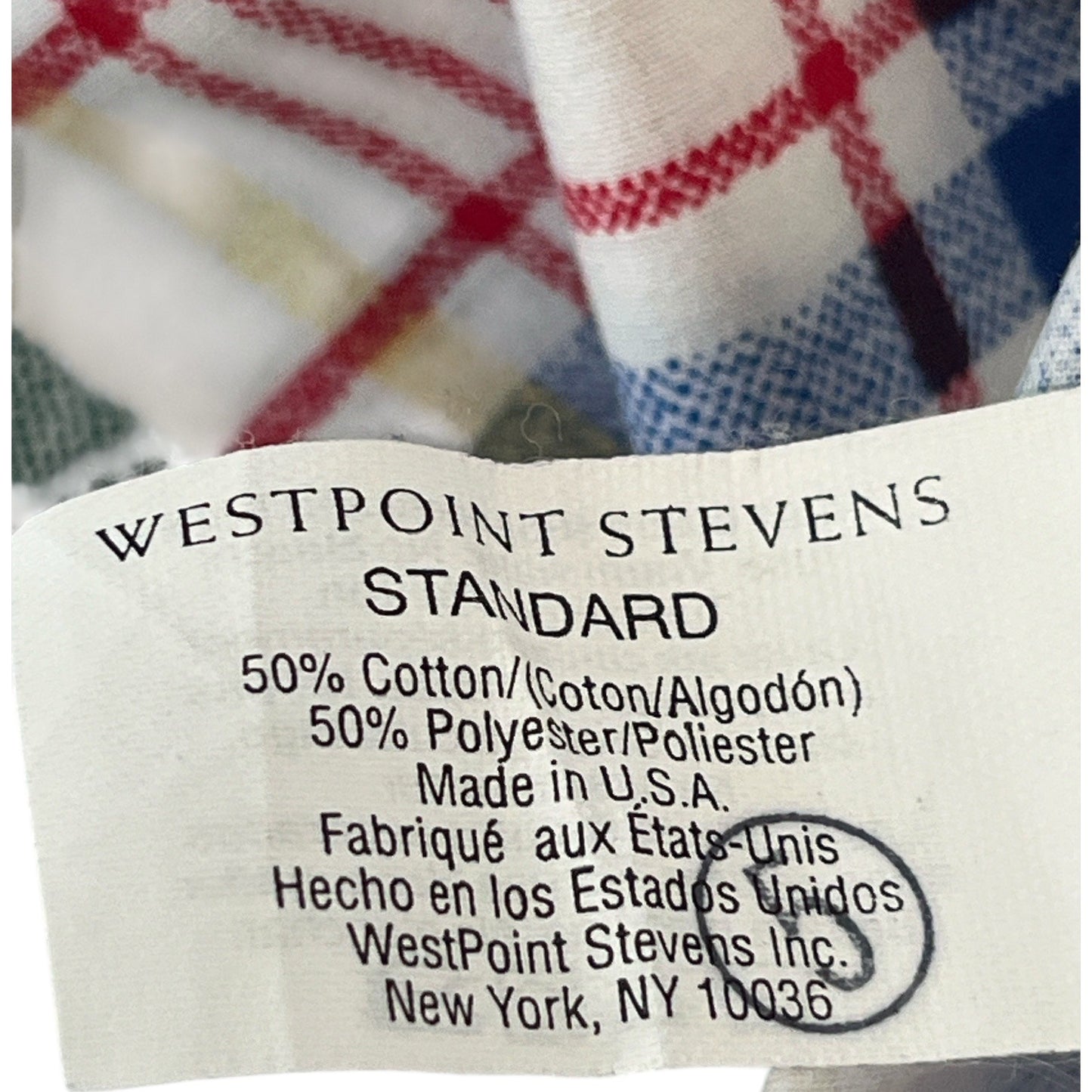 Vintage WestPoint Stevens Plaid Standard Pillowcase Set Made in USA