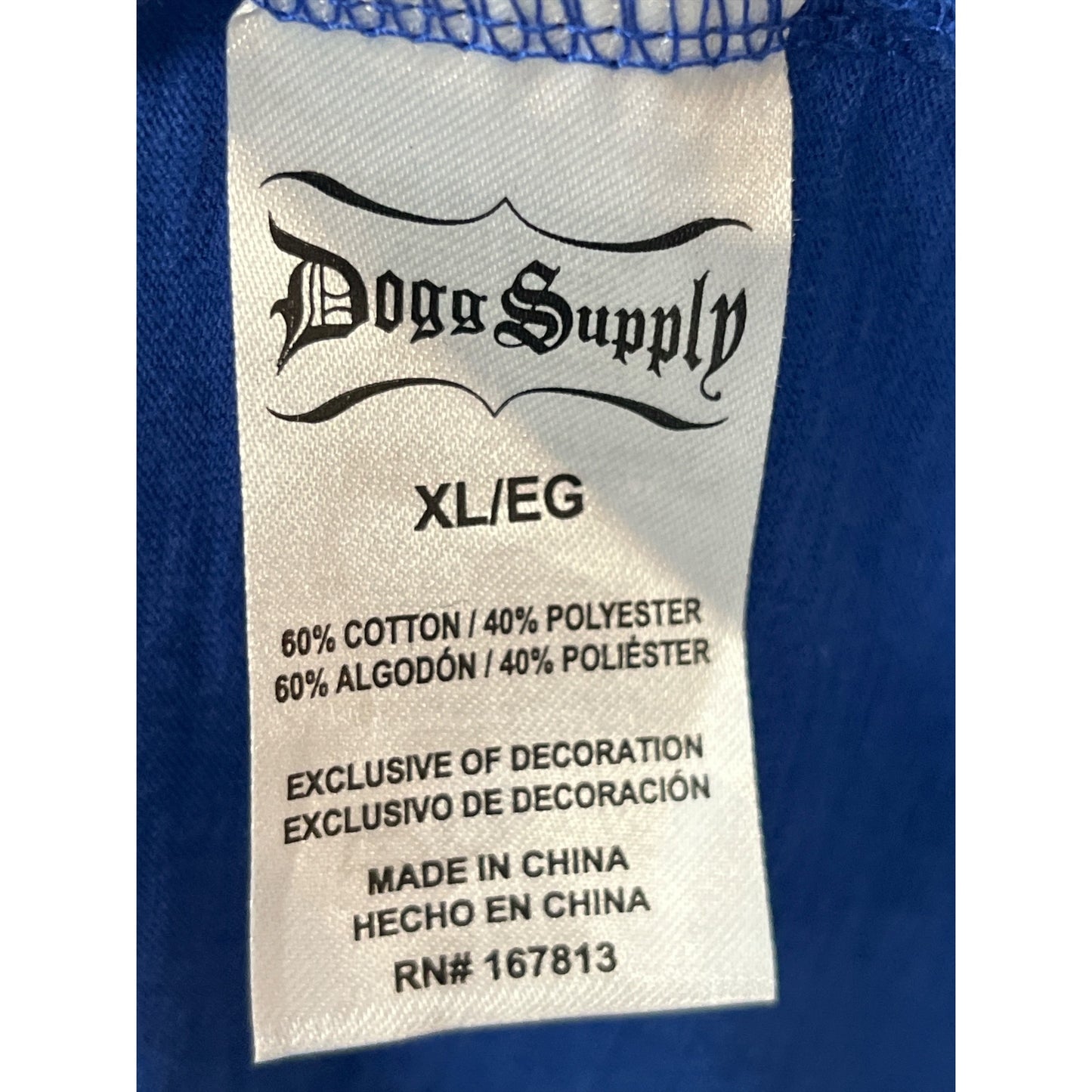 Dogg Supply by Snoop Dogg Blue Button Front Shirt DOGG 93 Size XL