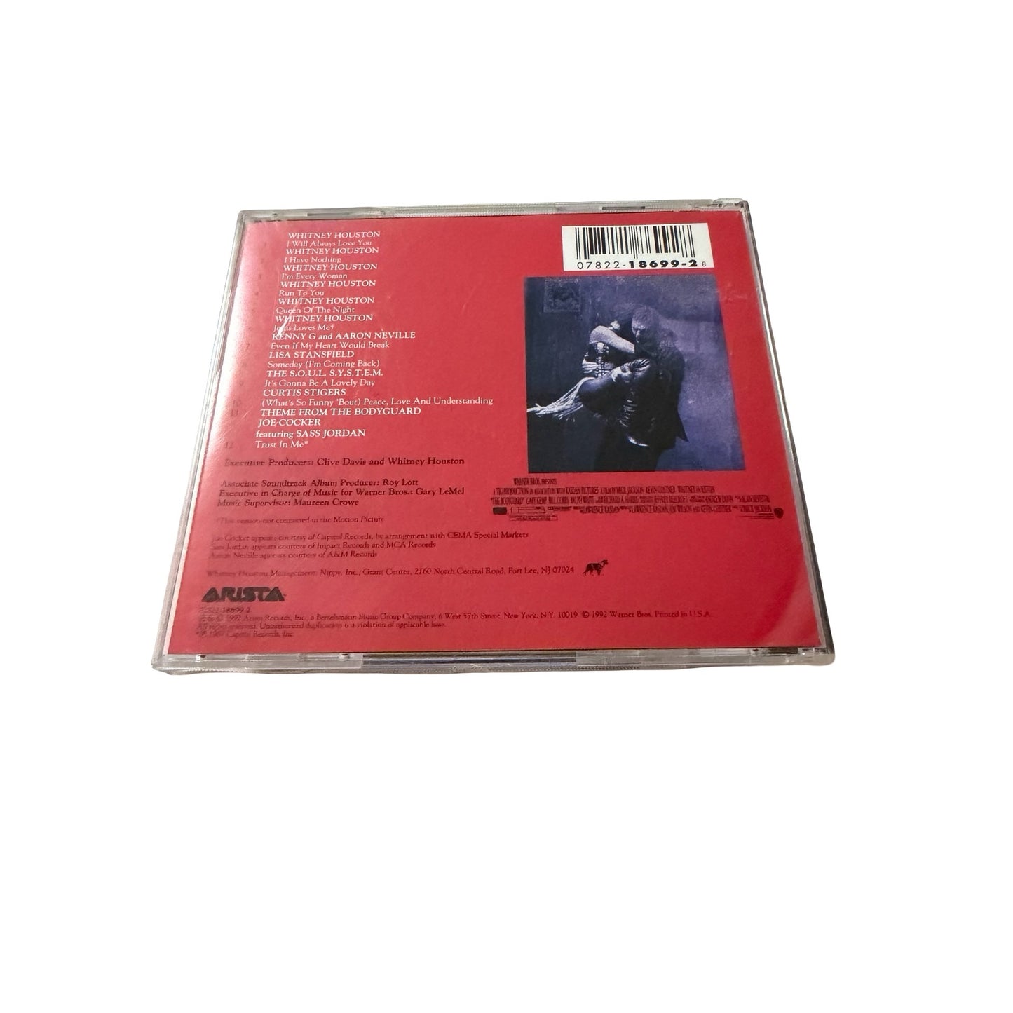 The Bodyguard Original Soundtrack CD Whitney Houston Kevin Costner Arista 1992
