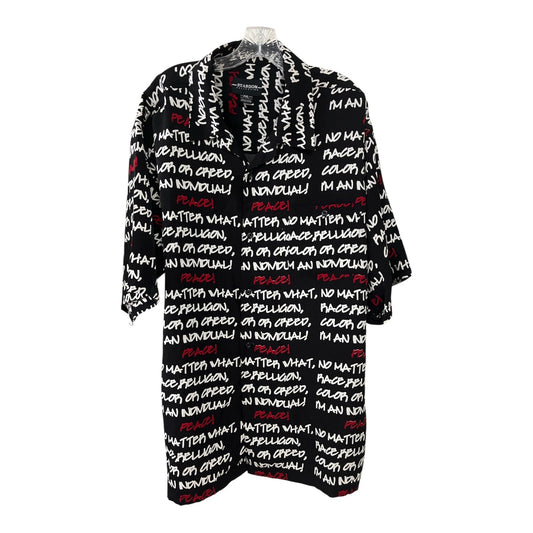 Graphic Print Shirt 2XL – Rare Russian Streetwear Misprint “Relligon” Peace Statement Top 2000s
