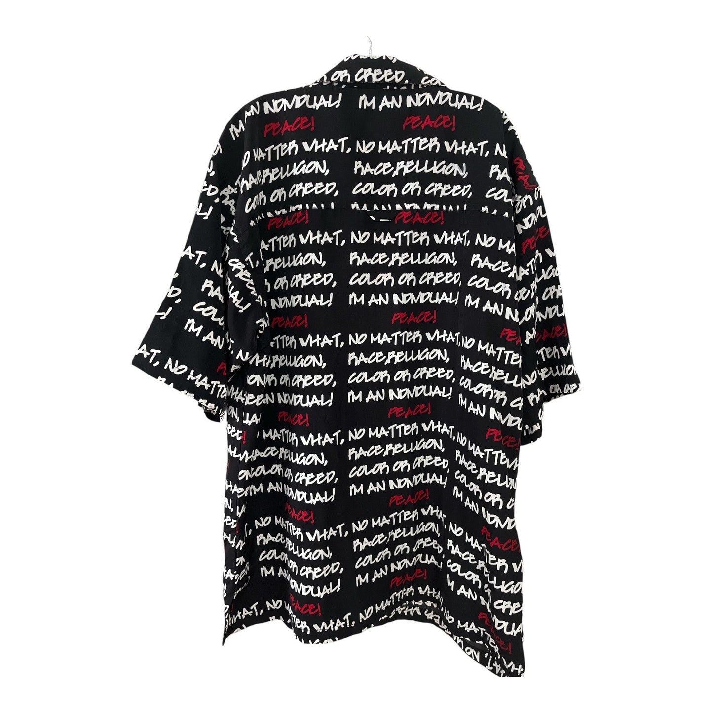 Graphic Print Shirt 2XL – Rare Russian Streetwear Misprint “Relligon” Peace Statement Top 2000s