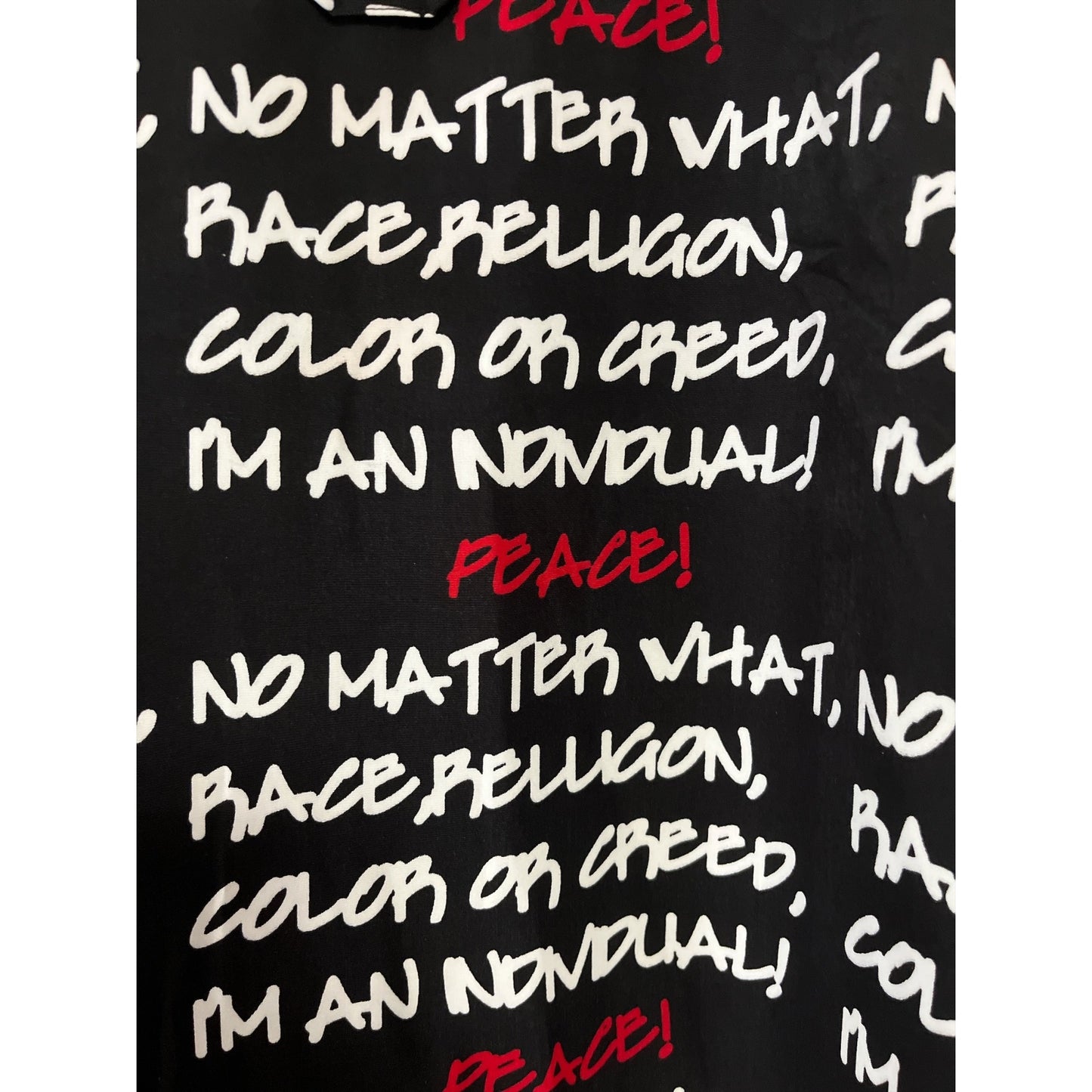 Graphic Print Shirt 2XL – Rare Russian Streetwear Misprint “Relligon” Peace Statement Top 2000s