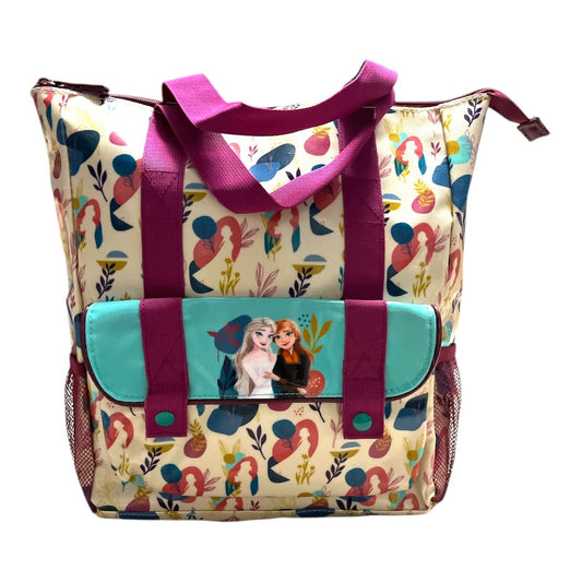 Disney Frozen Backpack Tote Bag – Elsa & Anna – Multicolor Print – Kids School Travel Bag