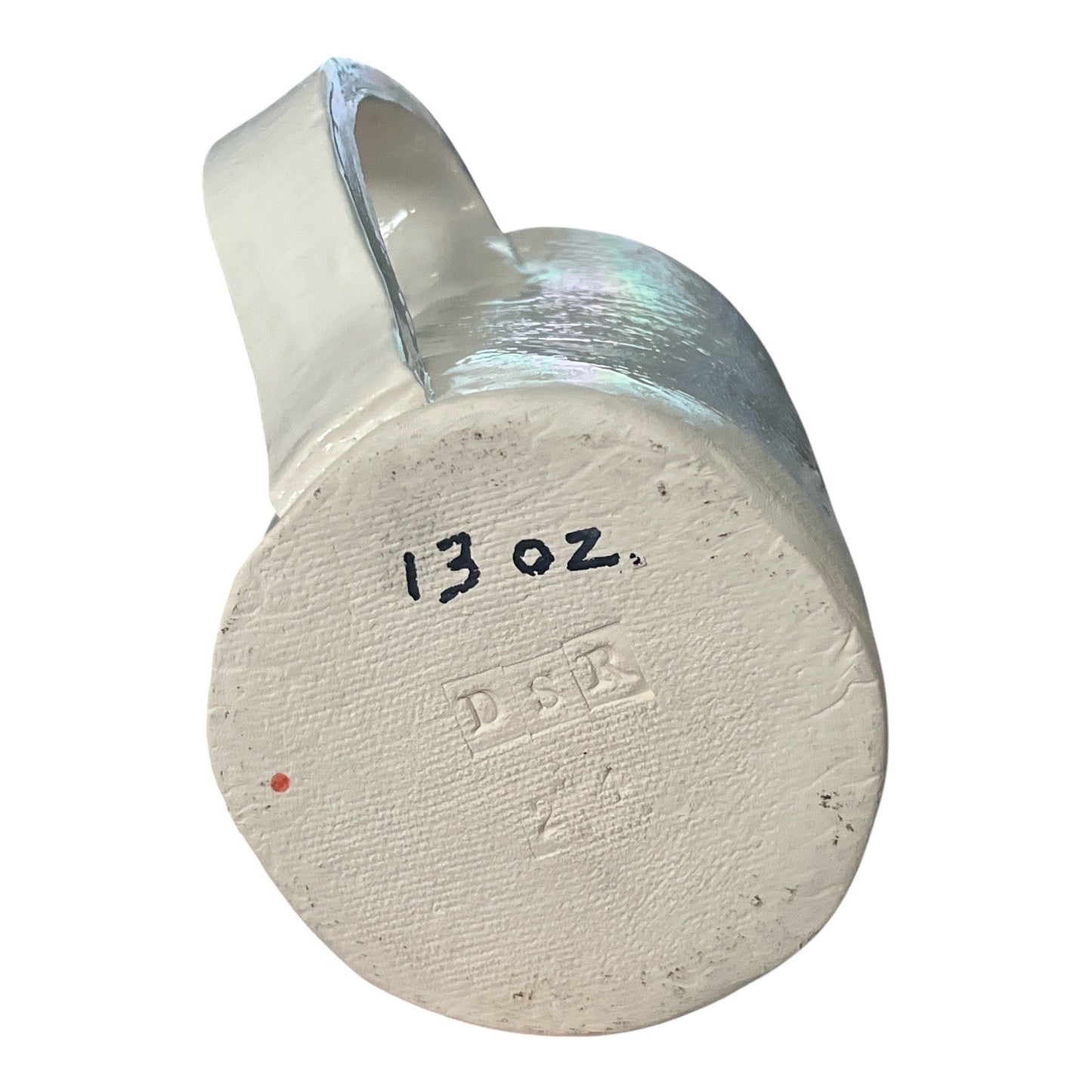 Vintage Y2K Handmade Studio Pottery Dragon Mug Red Interior Artisan Ceramic Cup DSP Mark