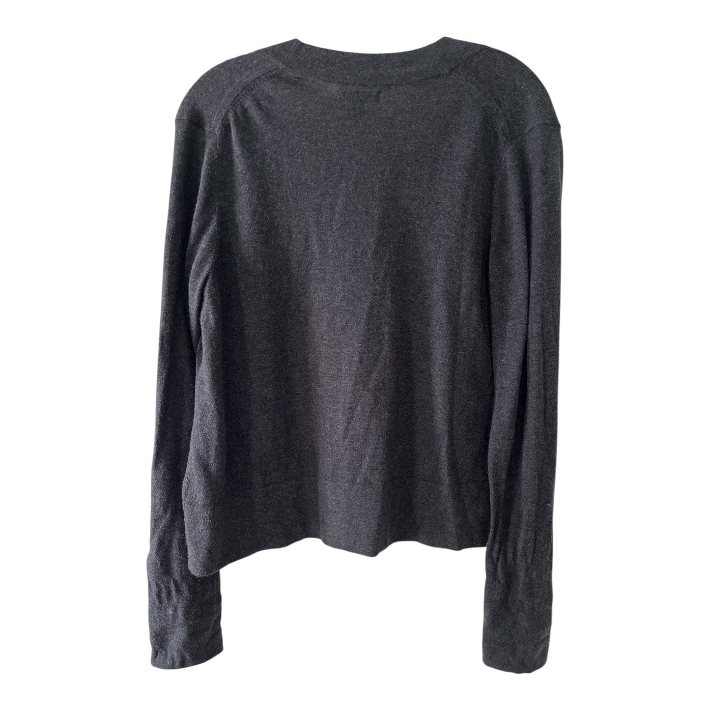 GAP Women’s Embellished Shoulder Cardigan – Charcoal Gray Silk Blend – Size M