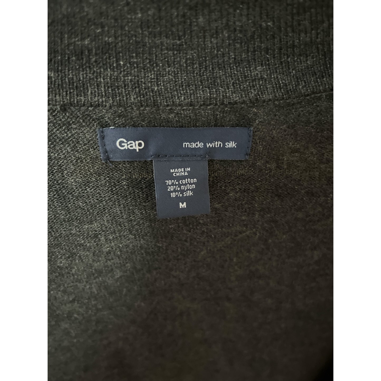 GAP Women’s Embellished Shoulder Cardigan – Charcoal Gray Silk Blend – Size M