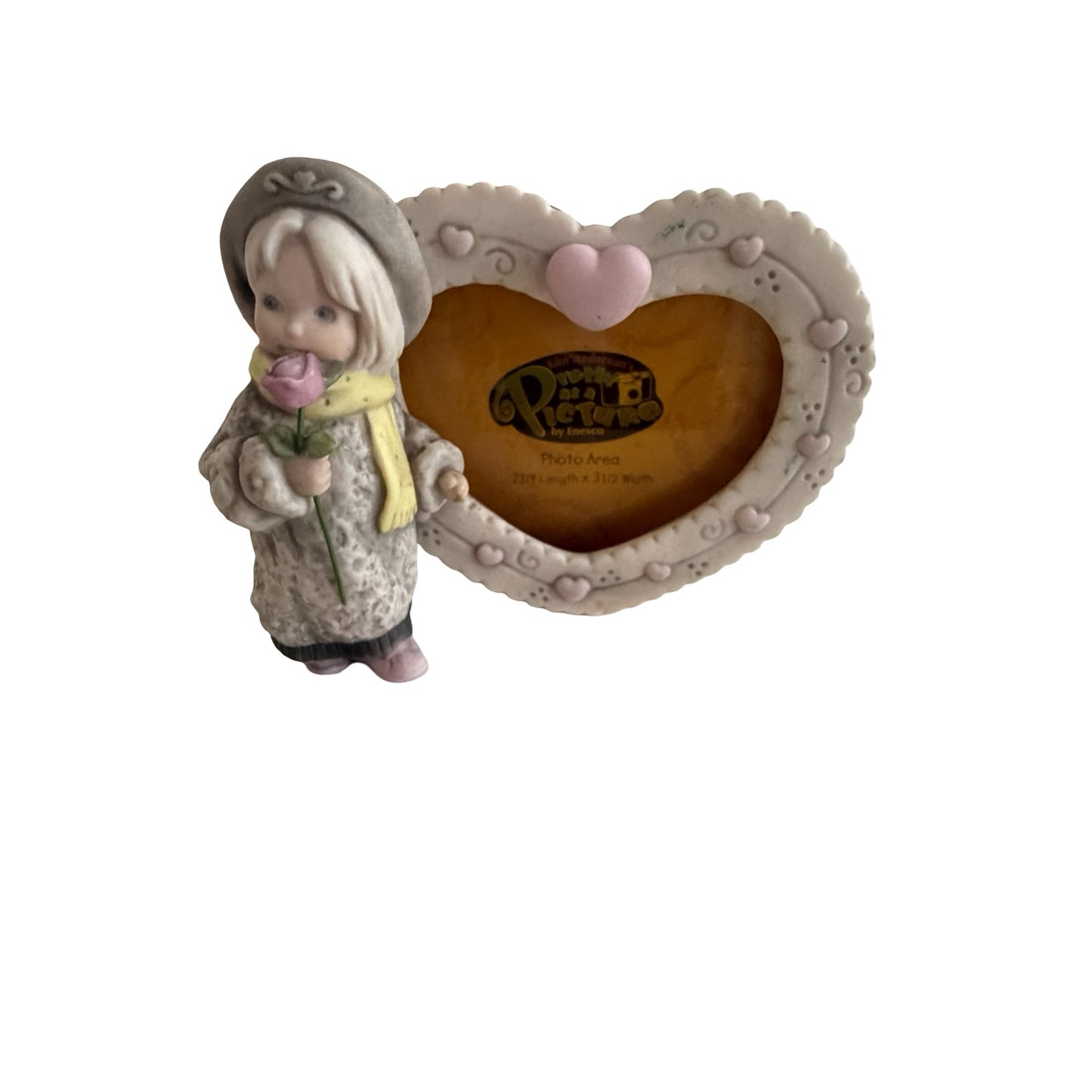 Precious as a Picture by Enesco Heart Photo Frame with Girl Figurine 1996