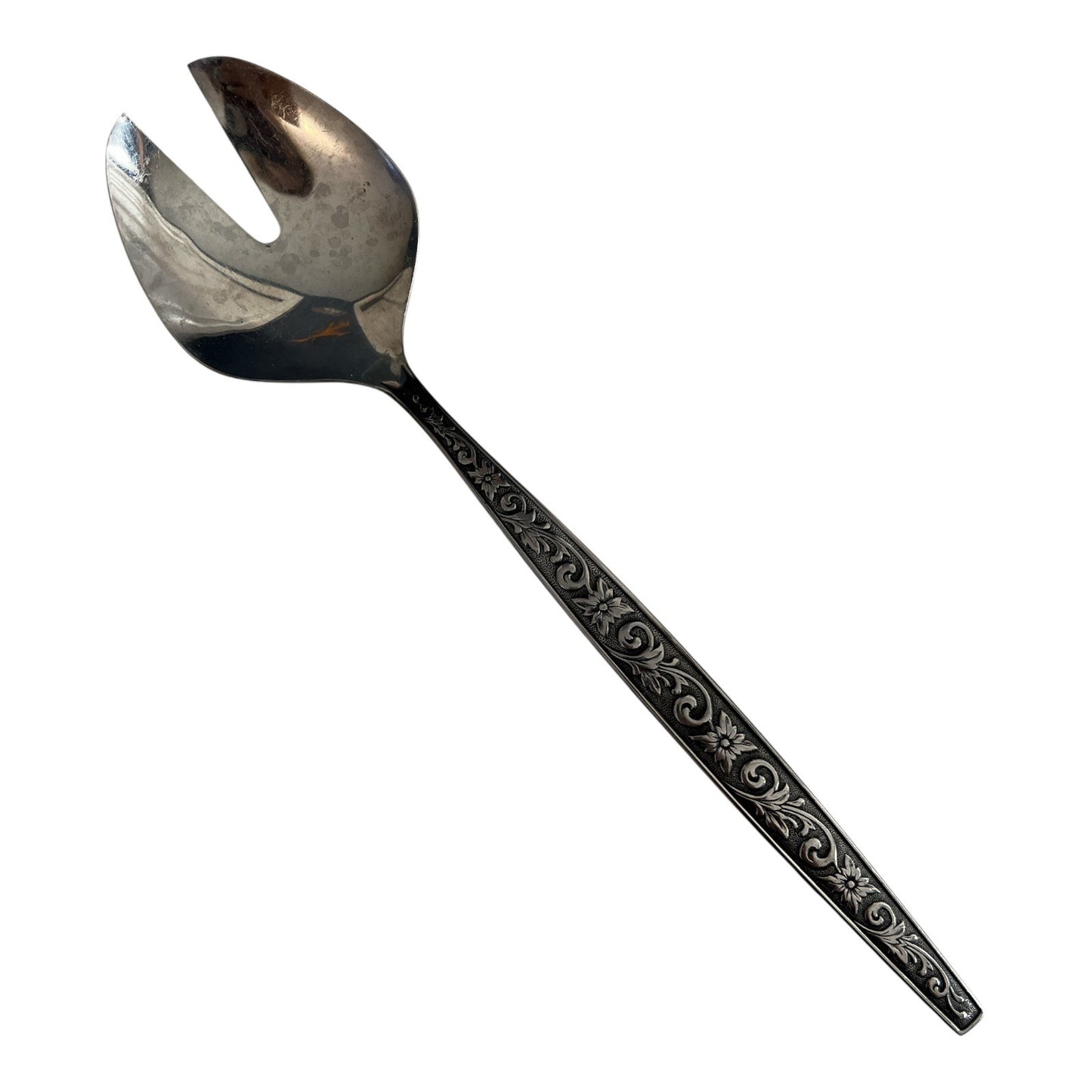 Vintage Stainless Steel Salad Serving Fork – Japan Floral Scroll Handle