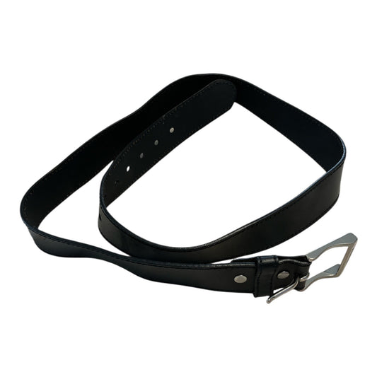 Dickies Genuine Leather Black Work Belt Silver Logo Buckle 43" x 1.5"