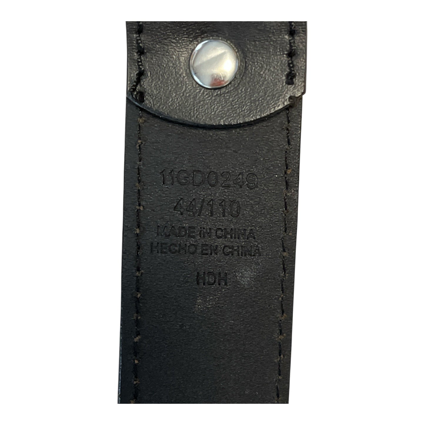 Dickies Genuine Leather Black Work Belt Silver Logo Buckle 43" x 1.5"