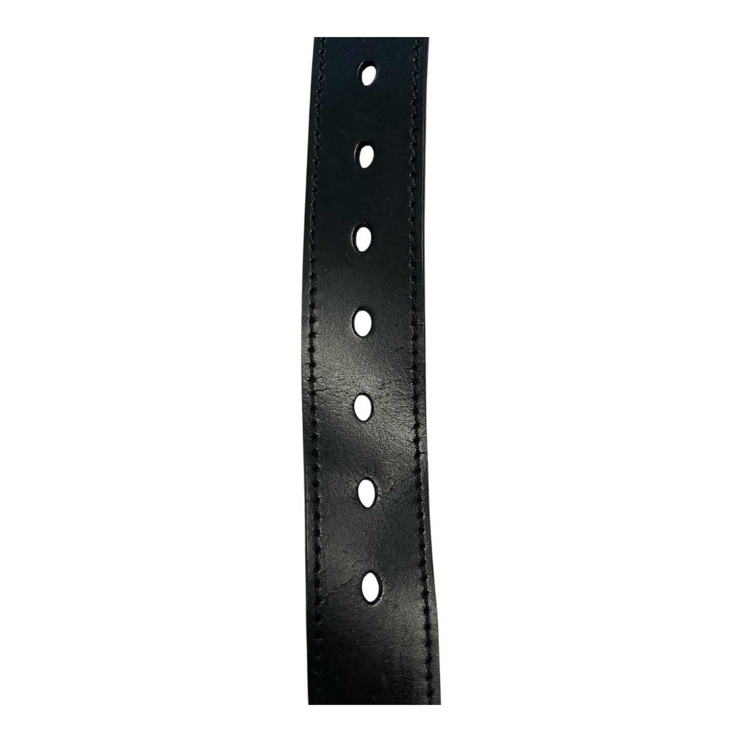Dickies Genuine Leather Black Work Belt Silver Logo Buckle 43" x 1.5"
