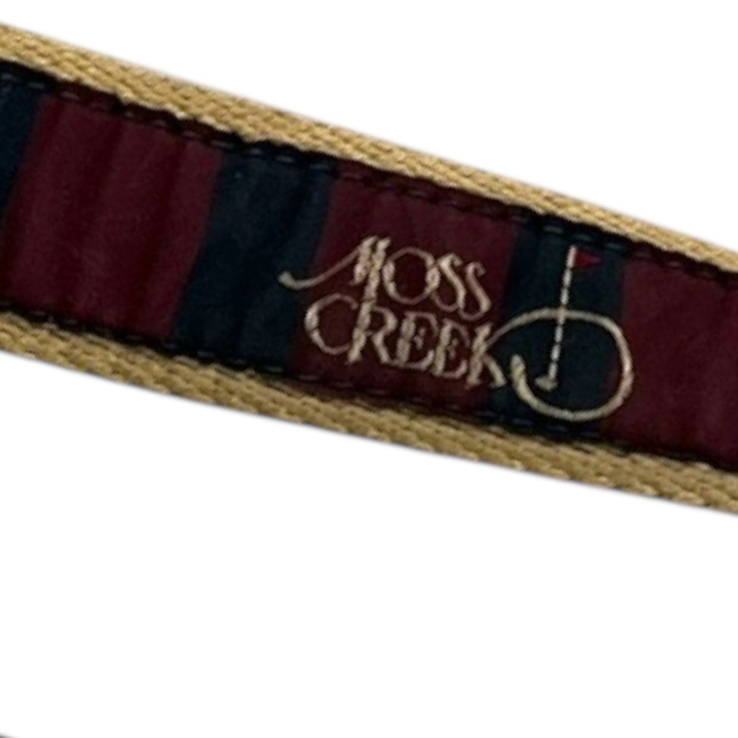 Moss Creek Golf Ribbon Belt by Leather Man Ltd. Exeter NH – 37” Woven Canvas & Leather