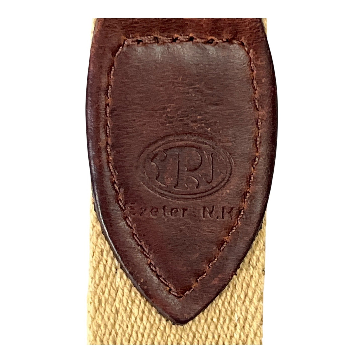 Moss Creek Golf Ribbon Belt by Leather Man Ltd. Exeter NH – 37” Woven Canvas & Leather