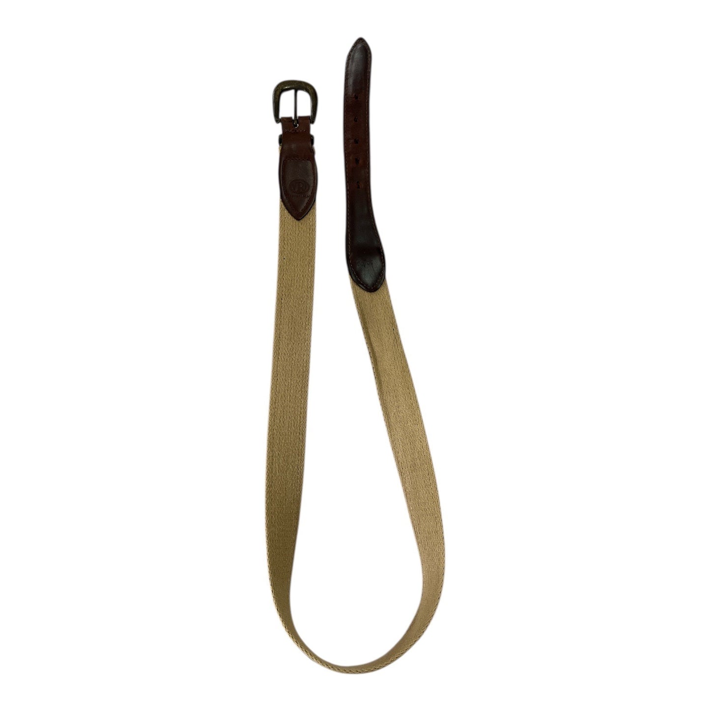 Moss Creek Golf Ribbon Belt by Leather Man Ltd. Exeter NH – 37” Woven Canvas & Leather