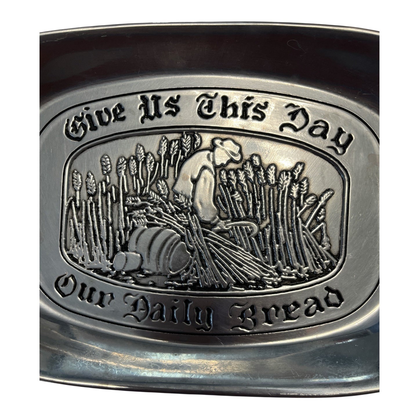 Wilton Armetale “Give Us This Day Our Daily Bread” Tray – 9.5 x 6.5 – Made in USA