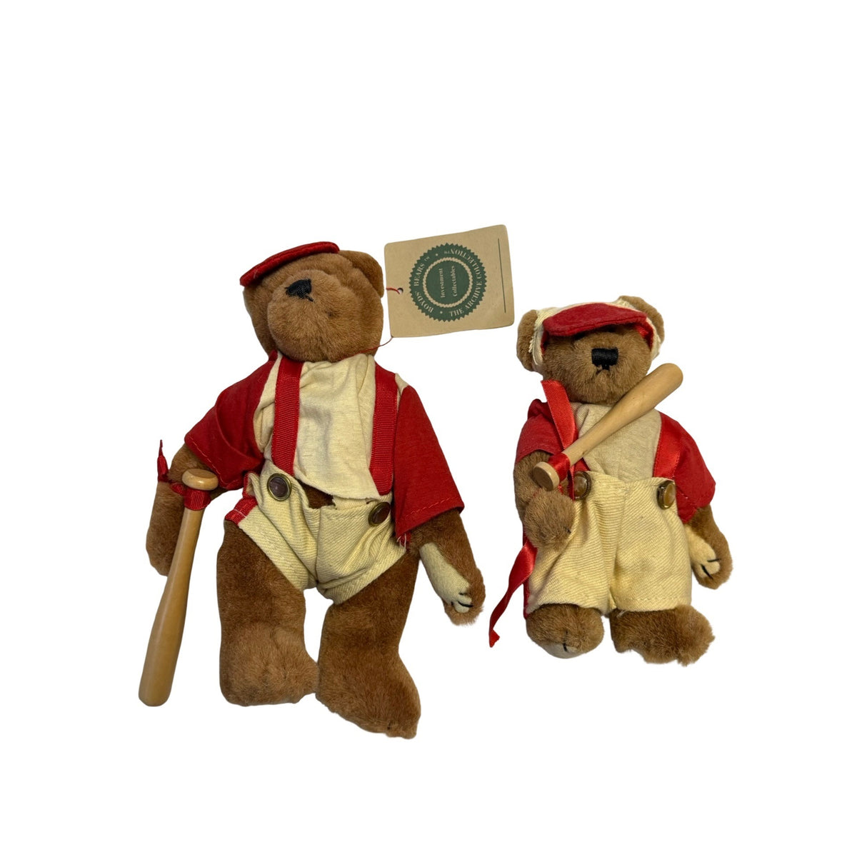 Boyds Bears Archive Collection Homer Baseball Bears Pair Vintage 1990s Bat Tagged