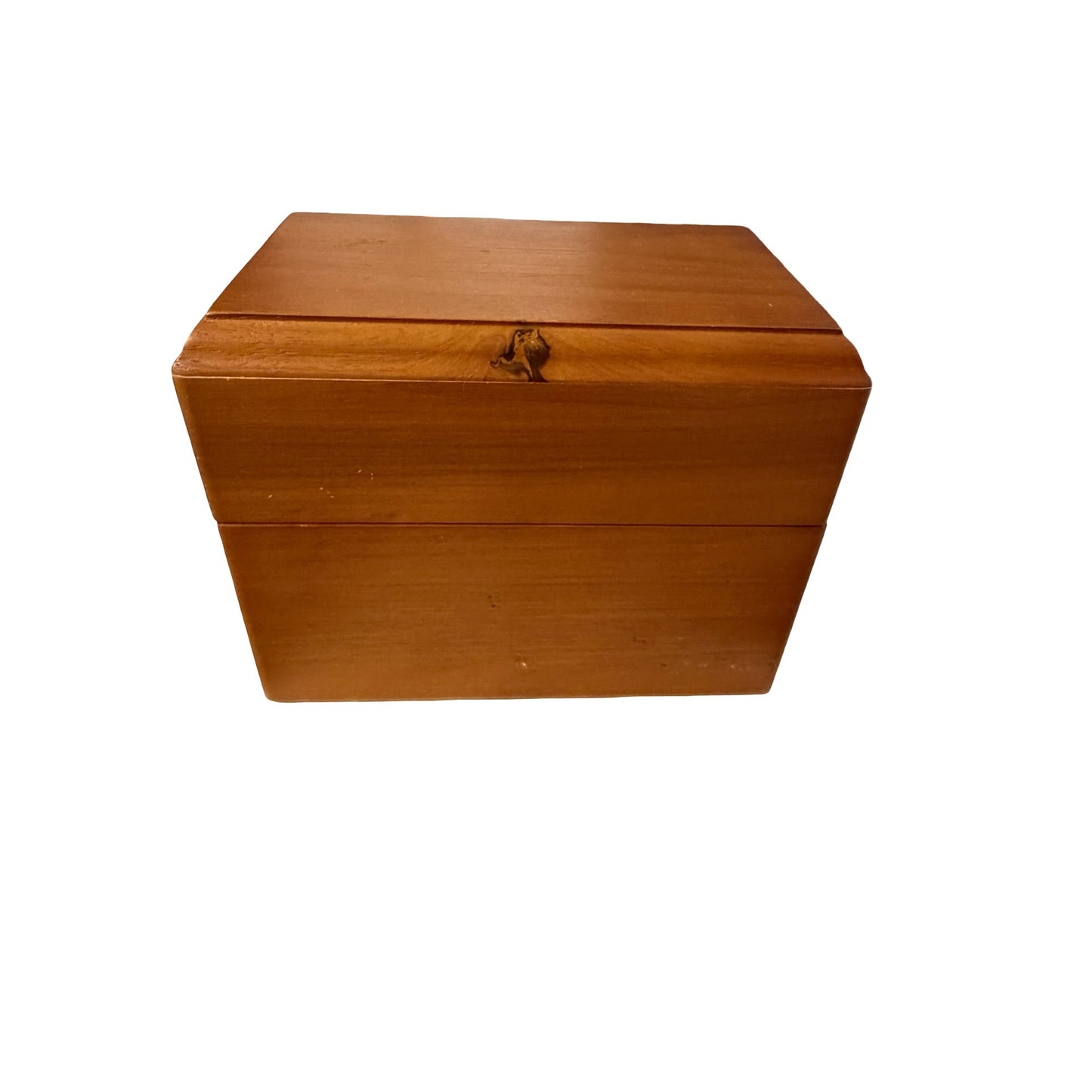 Vintage Handmade Cedar Wood Keepsake Box Storage Chest Rustic Knot Detail