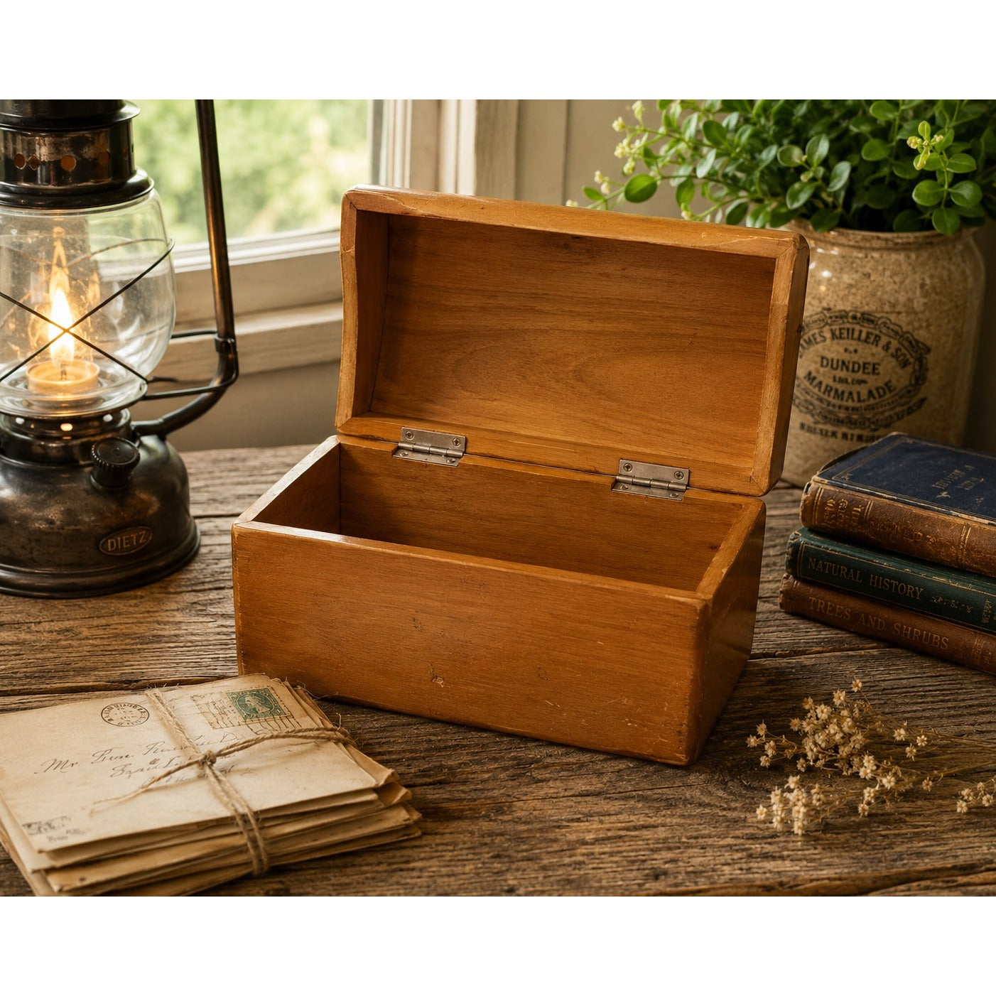 Vintage Handmade Cedar Wood Keepsake Box Storage Chest Rustic Knot Detail