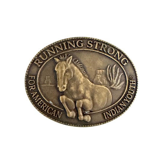 Vintage 1996 Billy Mills Running Strong for American Indian Youth Belt Buckle