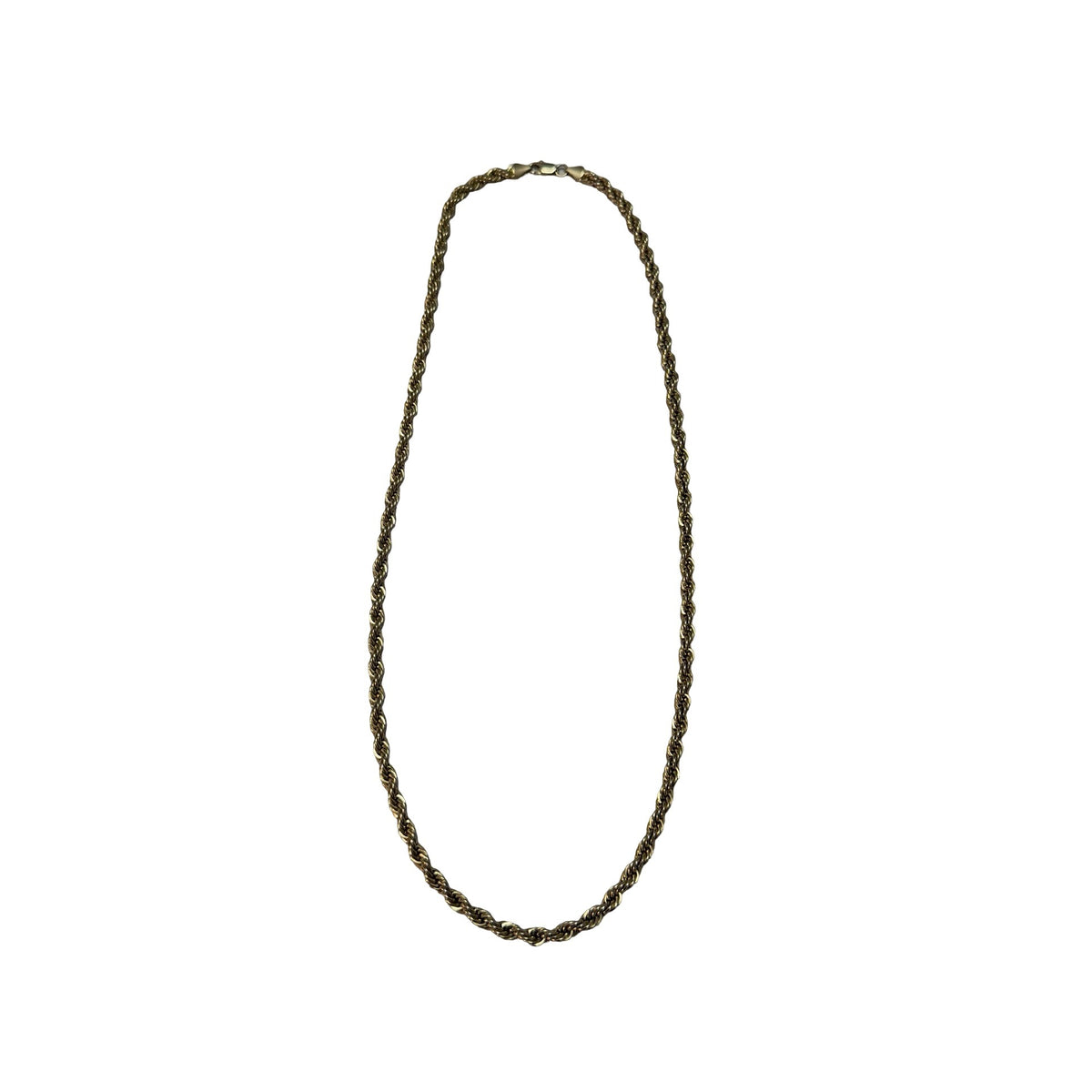Vintage Gold Tone Twisted Rope Chain Necklace 23 Inch 1980s Statement Jewelry