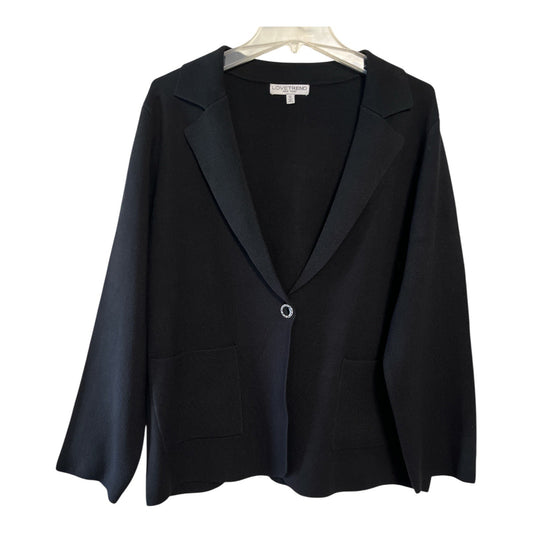 Love Trend New York Women’s 1X Black Knit Blazer Jacket - Vintage