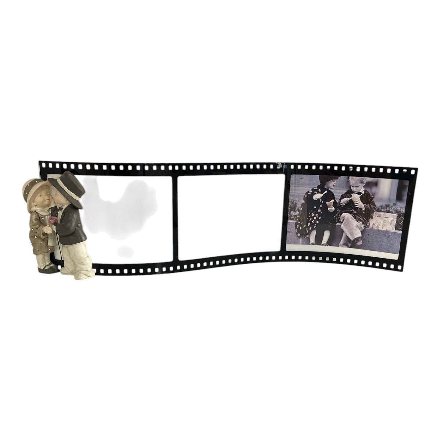 1997 Enesco Alaska Momma Bahner Studios Filmstrip Photo Frame – Kissing Kids Figurine