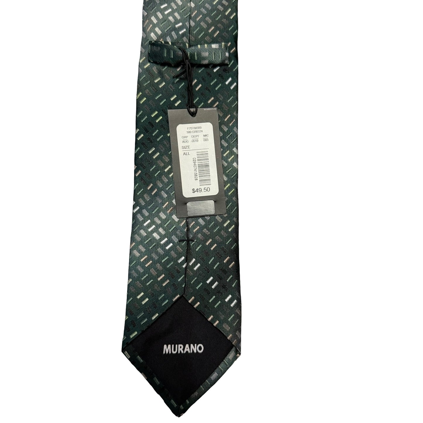 Murano 100% Silk Green Geometric Necktie NWT Mens Tie $49.50 Retail