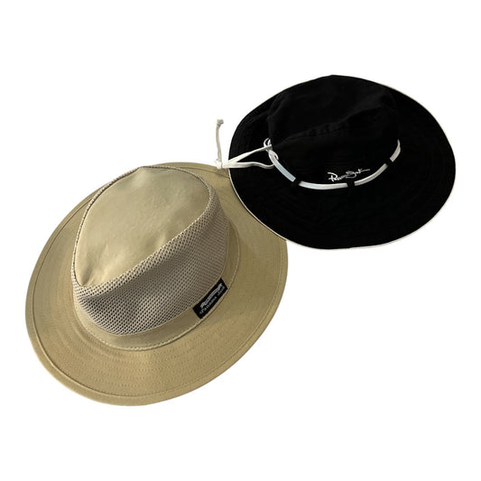 VTG Panama Jack Hat Pair – Mesh Safari & Bucket Style – Medium Outdoor Sun Hats