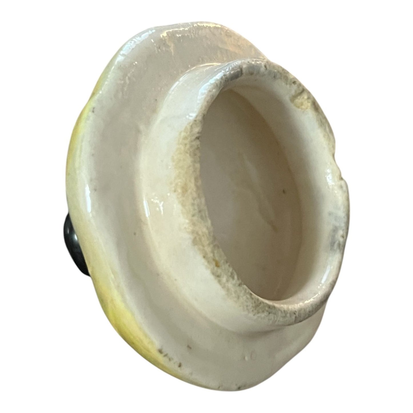 Vintage Czechoslovakia Lusterware Teapot – Cream & Yellow Iridescent Finish – Black Trim – 4.5x6