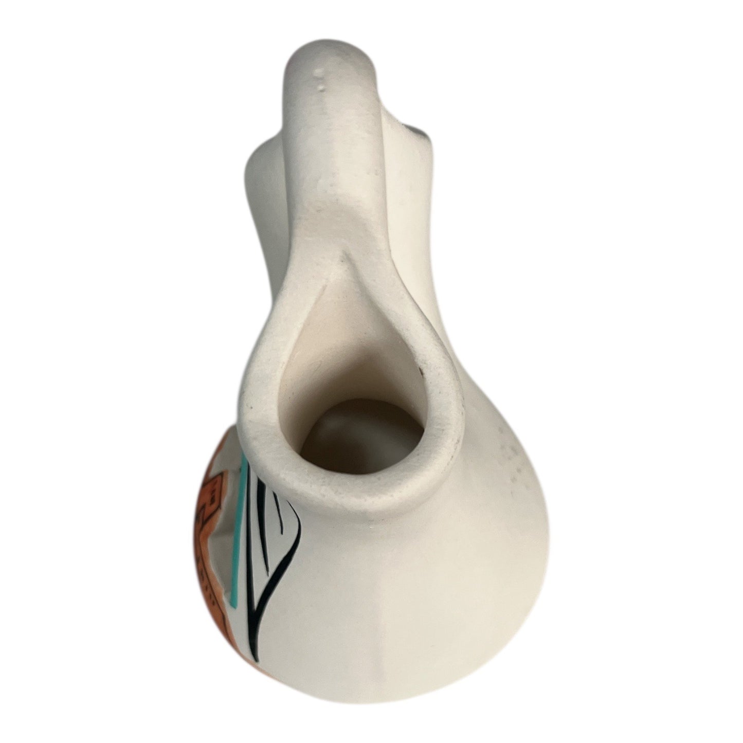 Vtg L. Toya Wedding Vase Pottery 5x4 Hand Painted Southwest Pueblo Style N.M.