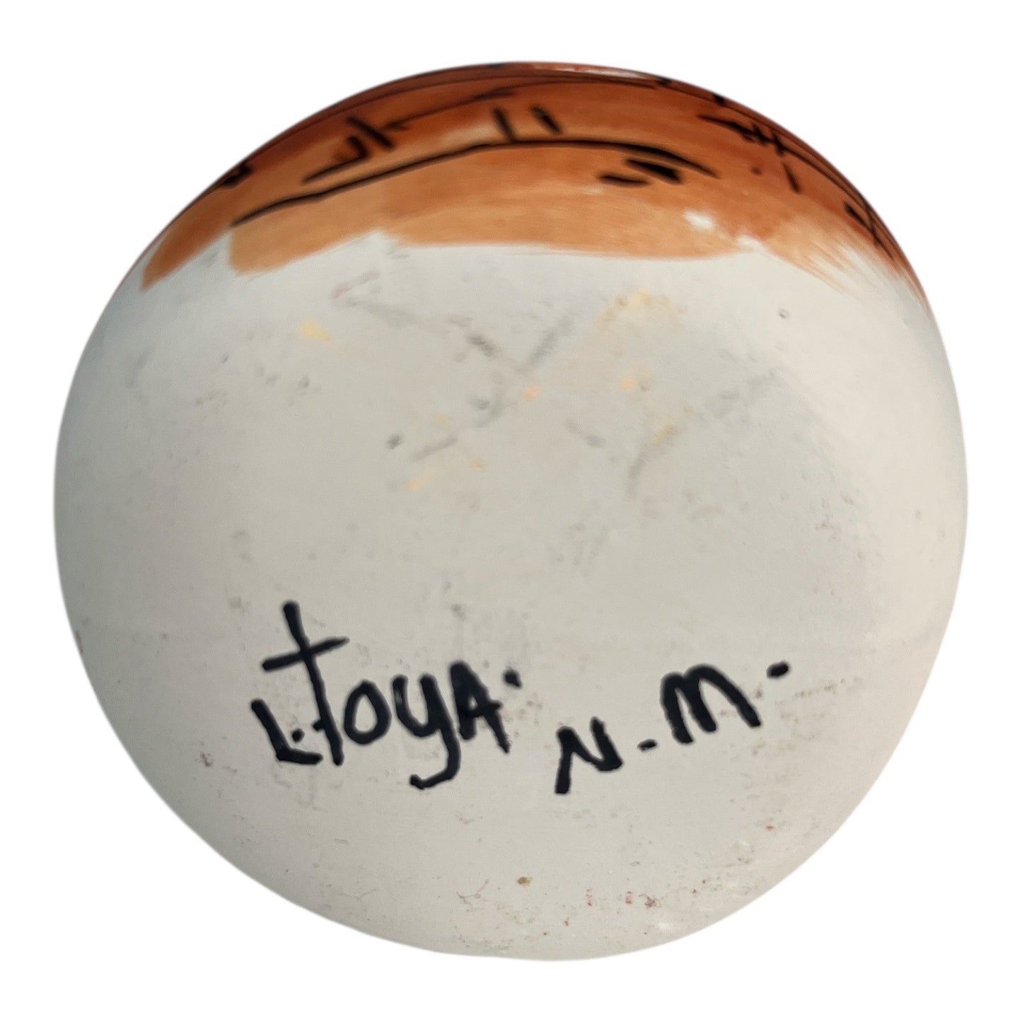 Vtg L. Toya Wedding Vase Pottery 5x4 Hand Painted Southwest Pueblo Style N.M.