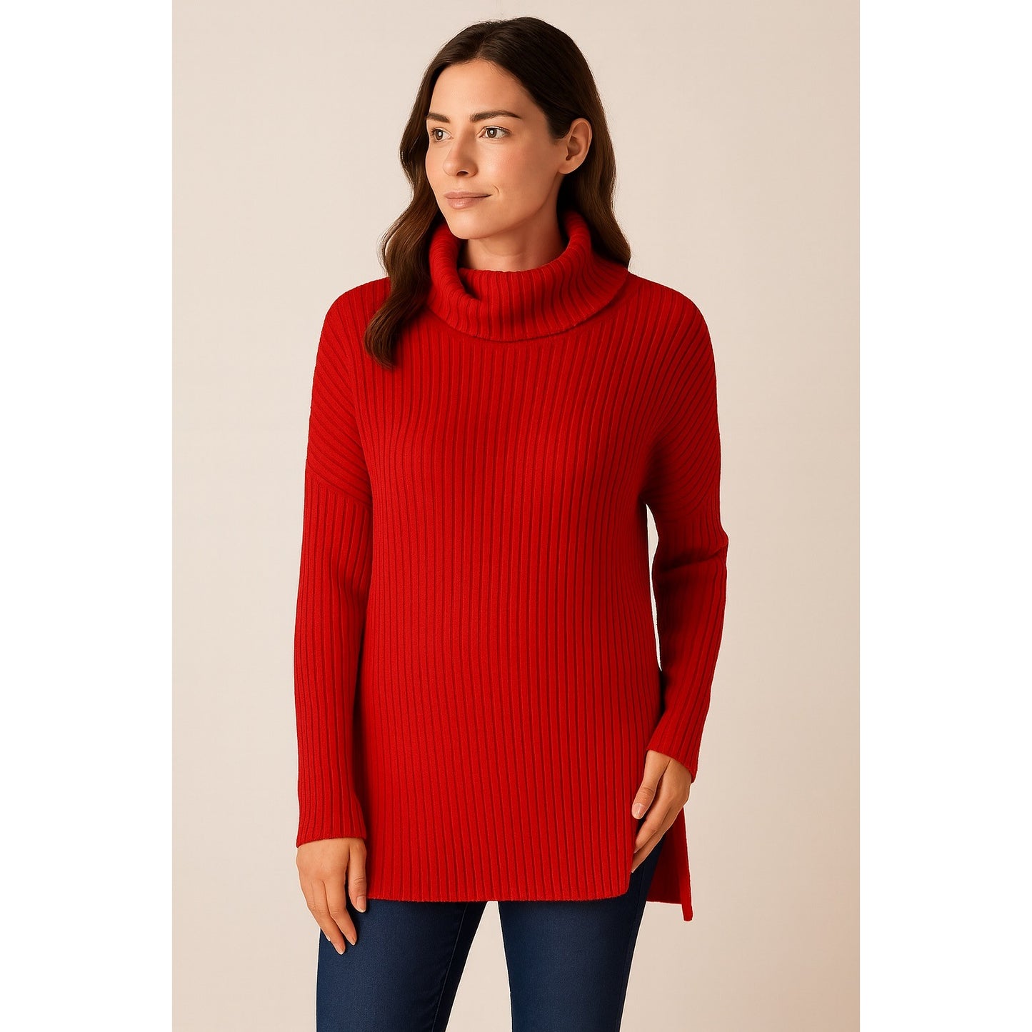 Lillusory Dark Orange / Red Ribbed Turtleneck Sweater – Women’s 2XL – NWT