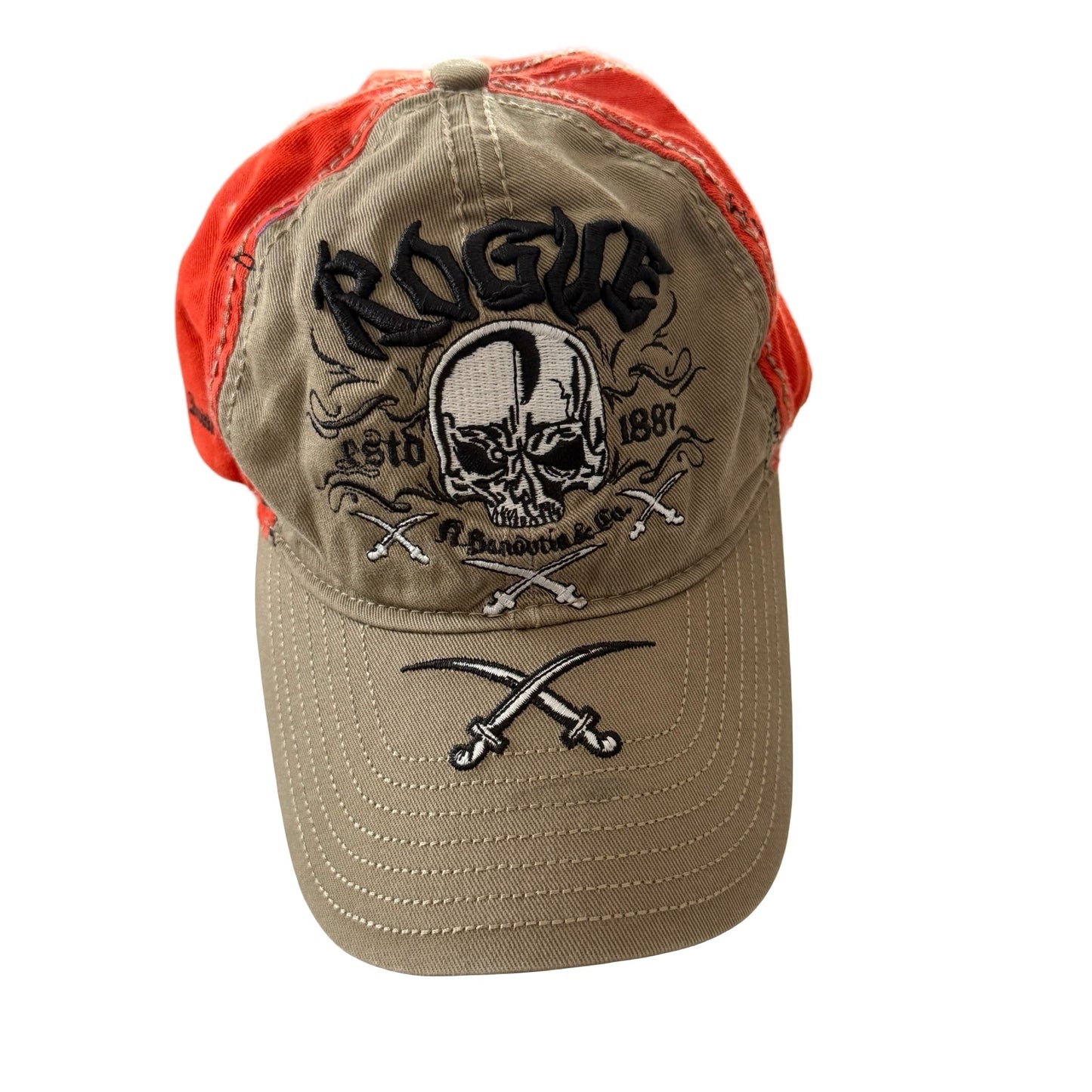 Rogue East India Trading Co Gurkha Skull Cigar Hat Distressed Baseball Cap