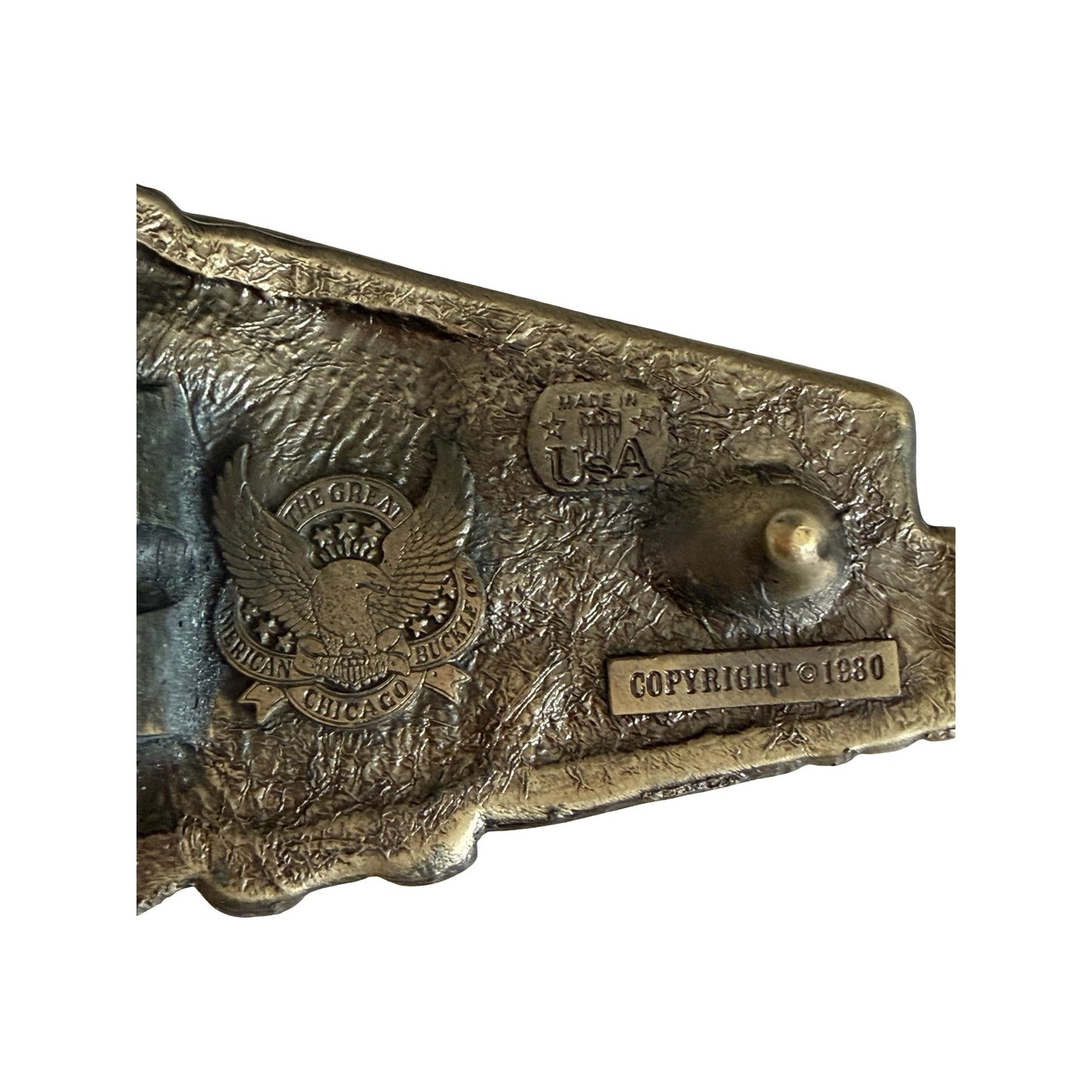 Vintage Train Locomotive Belt Buckle 3489 Serial 274 Great American Buckle Co USA